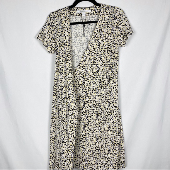 DVF NWOT New Julian Two Wrap Tiny Black Sea Daisies Print Dress - Picture 10 of 15
